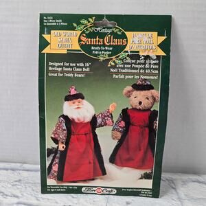 Vintage Old World Santa Outfit 3 pc 16 inch Doll Teddy Bear 3423 Gown Robe Hat